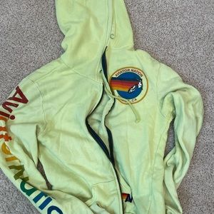Neon Yellow Aviator Nation Zip Up